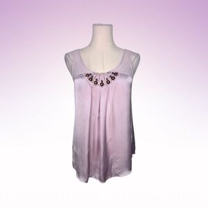 EXPRESS Lilac Pink Satin Embellished Top (Sz S)